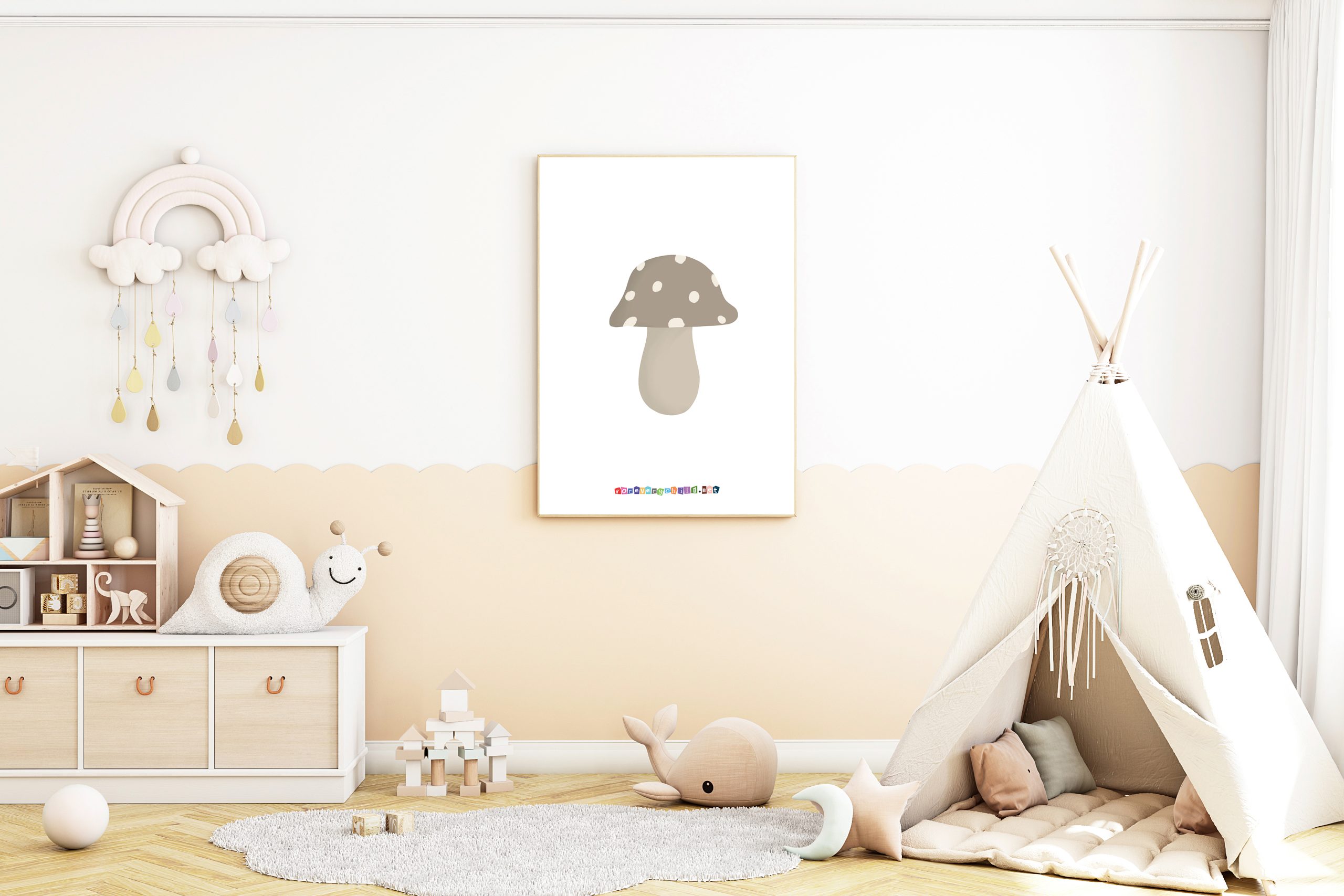 Nursery Mushroom Poster 16×20