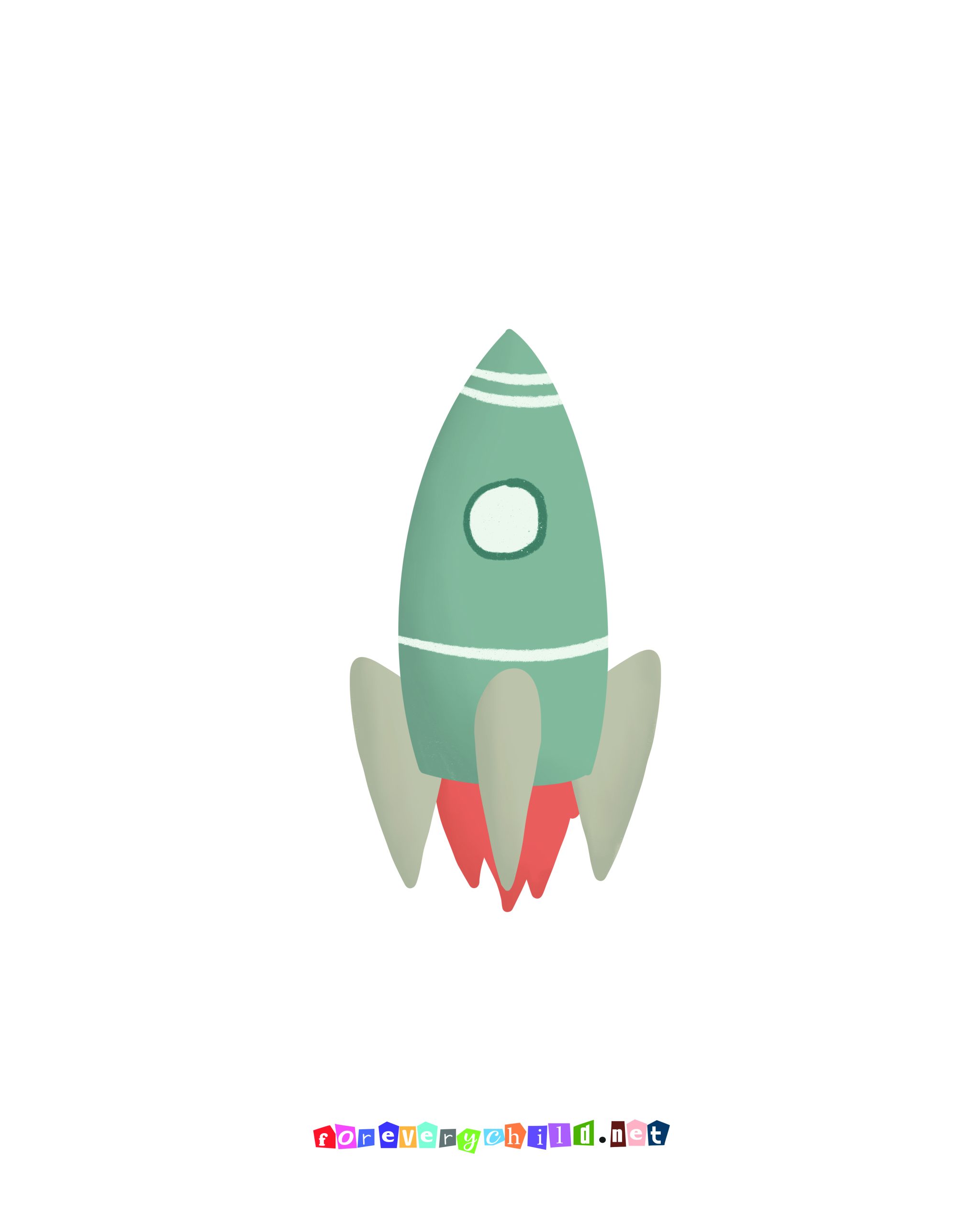 Nursery Rocket Poster 16×20