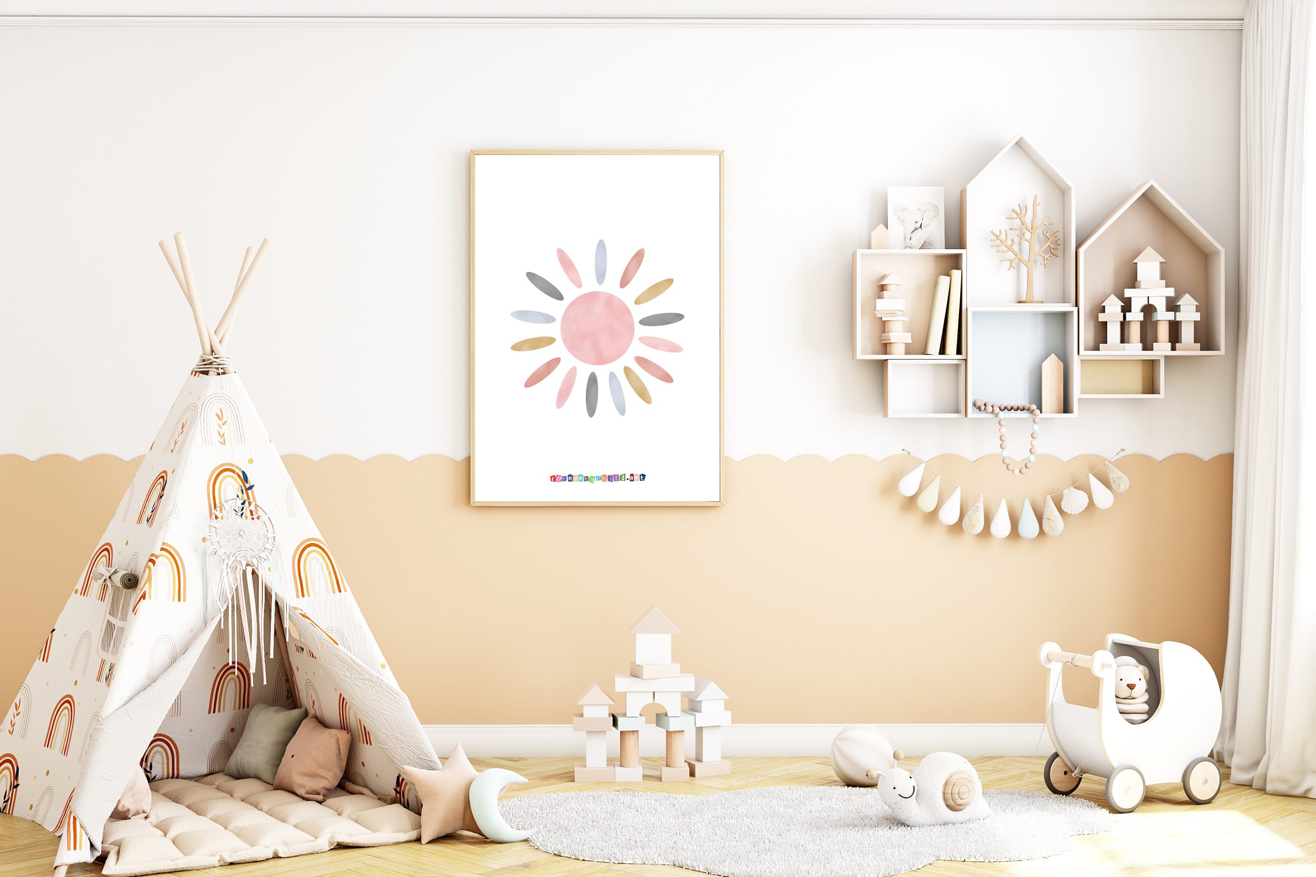 Nursery Sun Poster 18×24