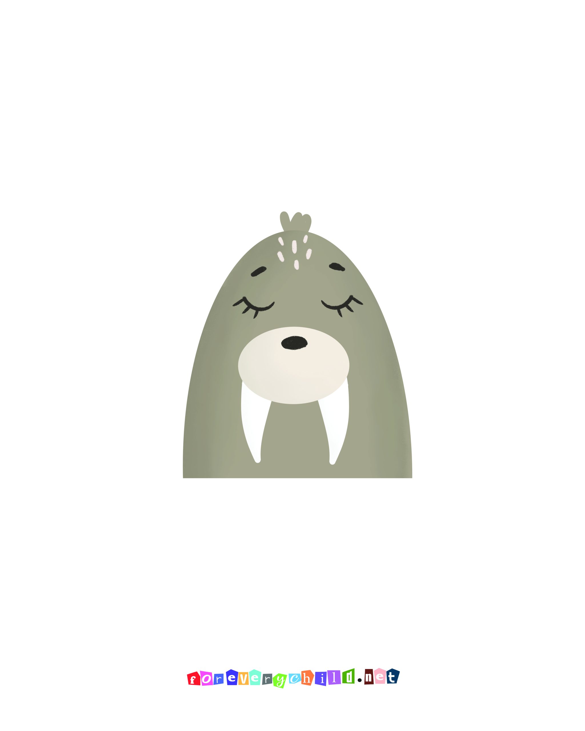 Nursery Walrus Poster 16×20