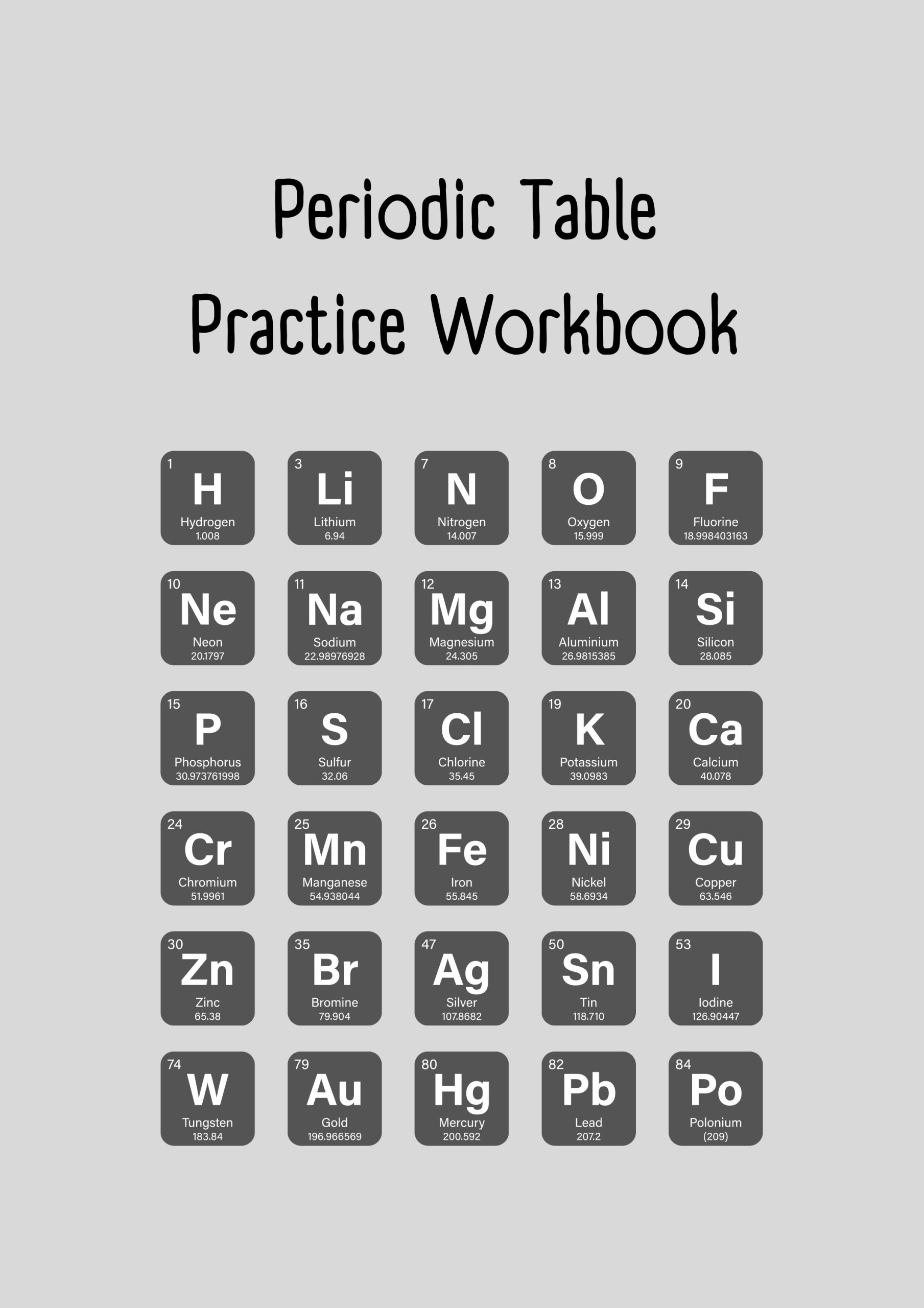 Periodic Table Practice Workbook