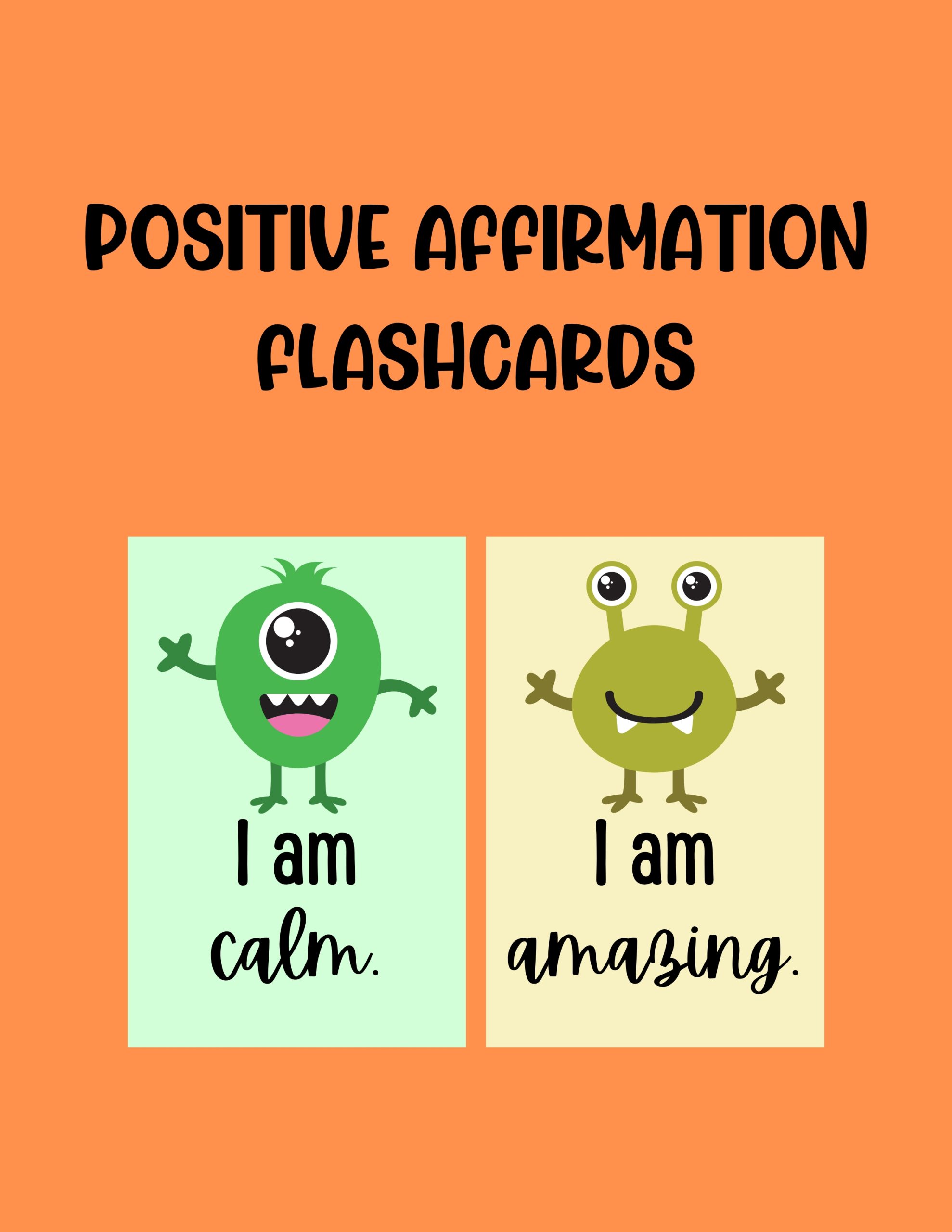 Positive Affirmation Flashcards 8.5 x 11