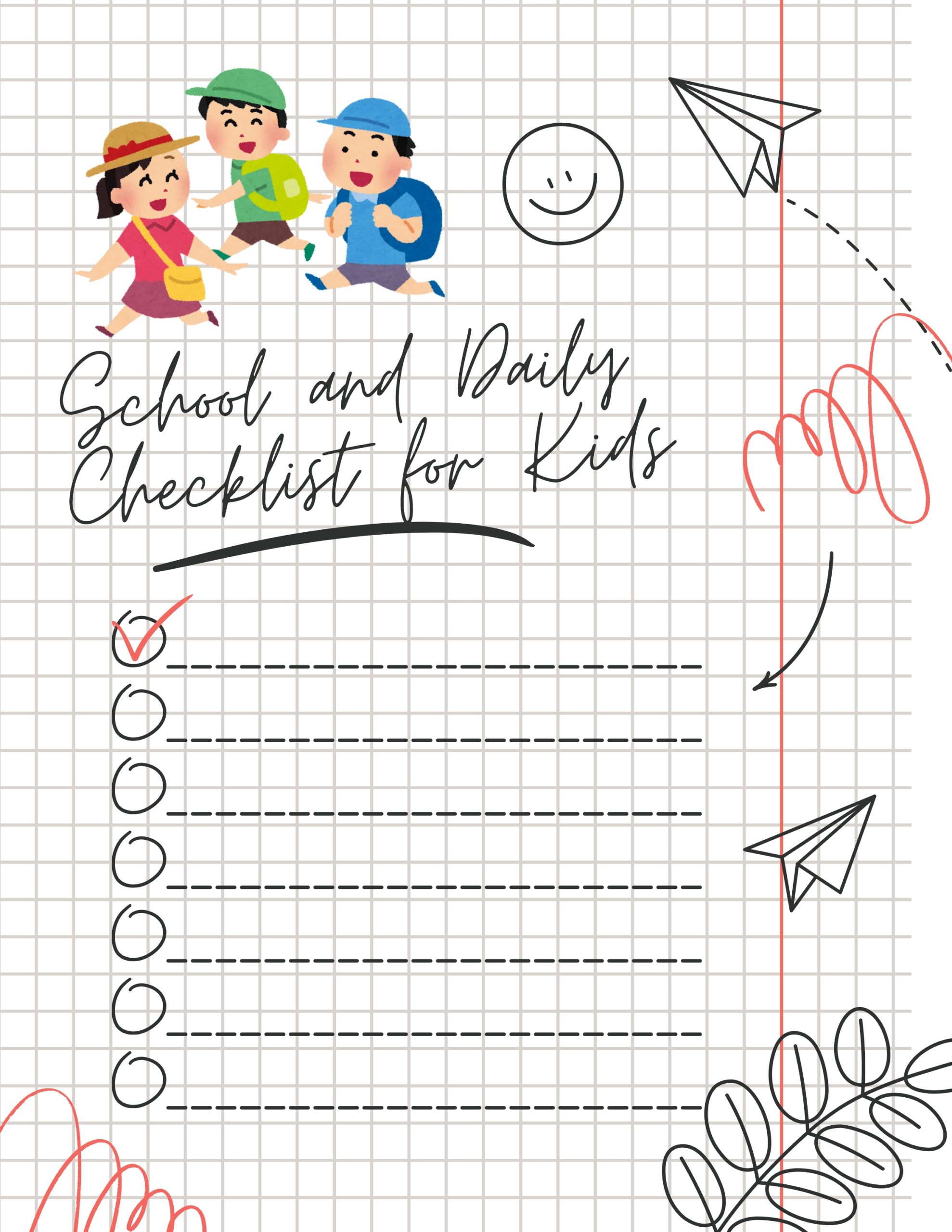 School and Daily Checklist for Kids
