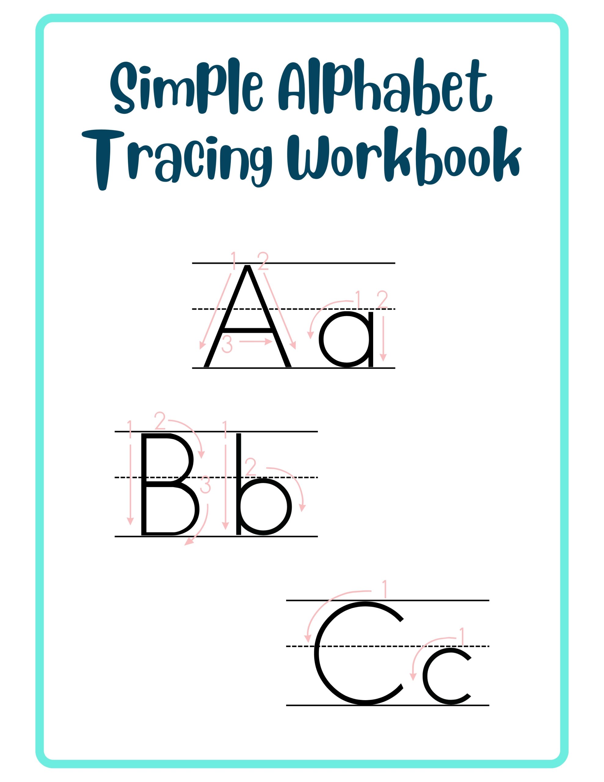 Simple Alphabet Tracing Workbook