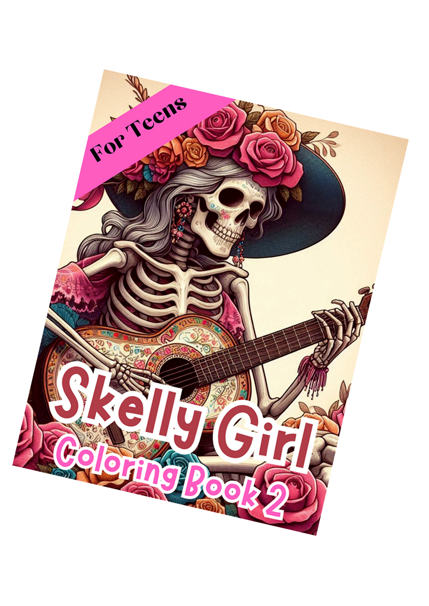 Skelly Girls Flower Coloring Book 2 – for Teens