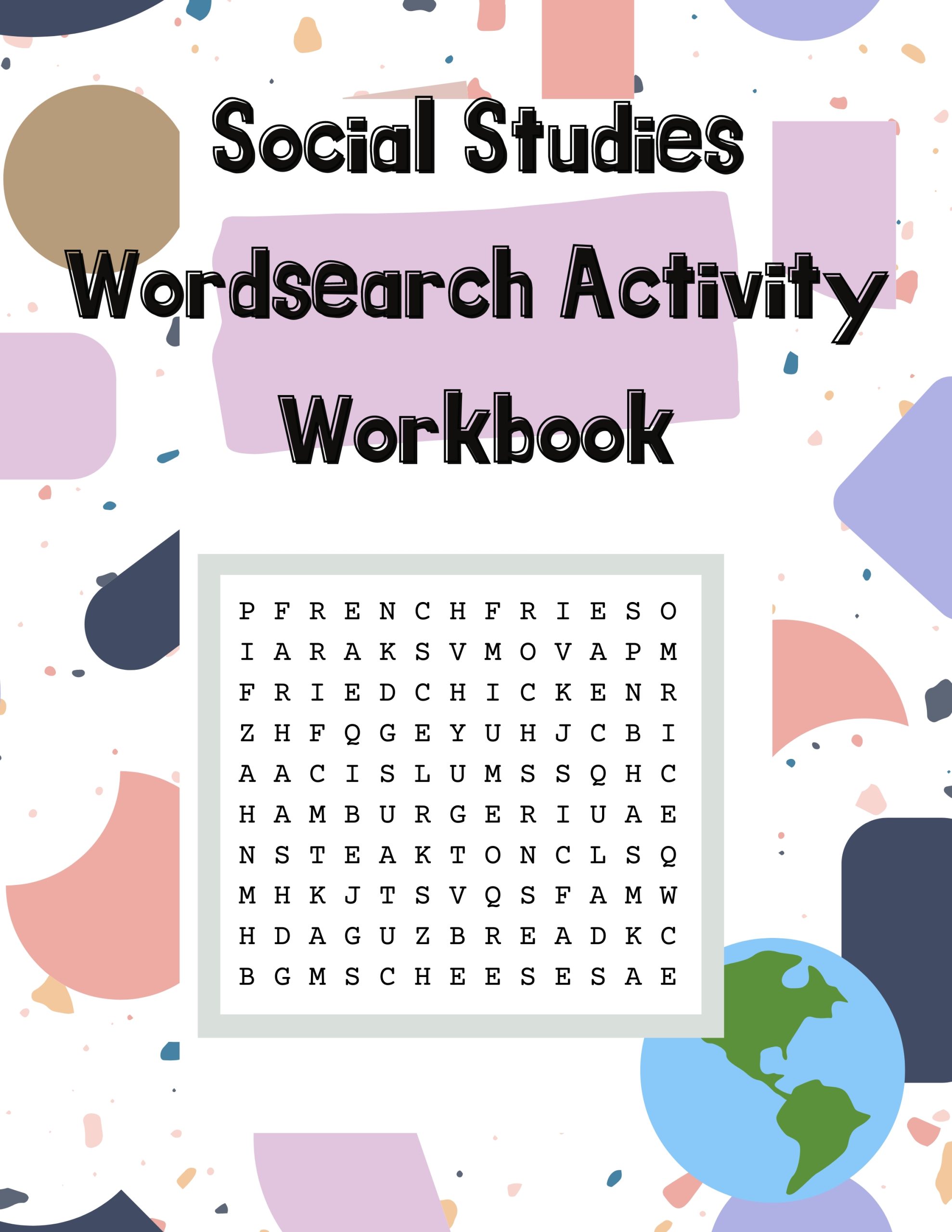 Social Studies Wordsearch Activity Workbook