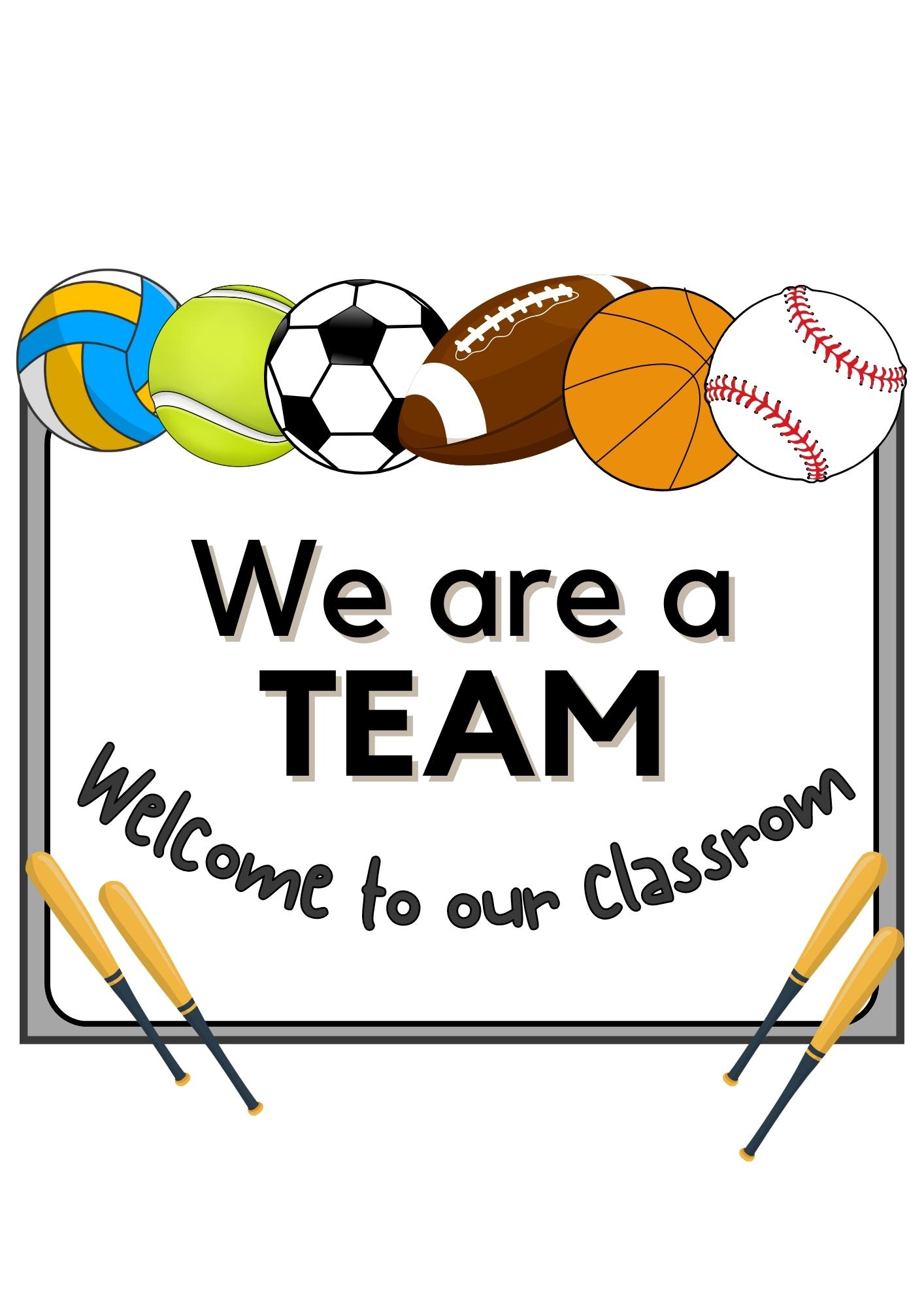 Sport Ball Themed Team Classroom Door Decor