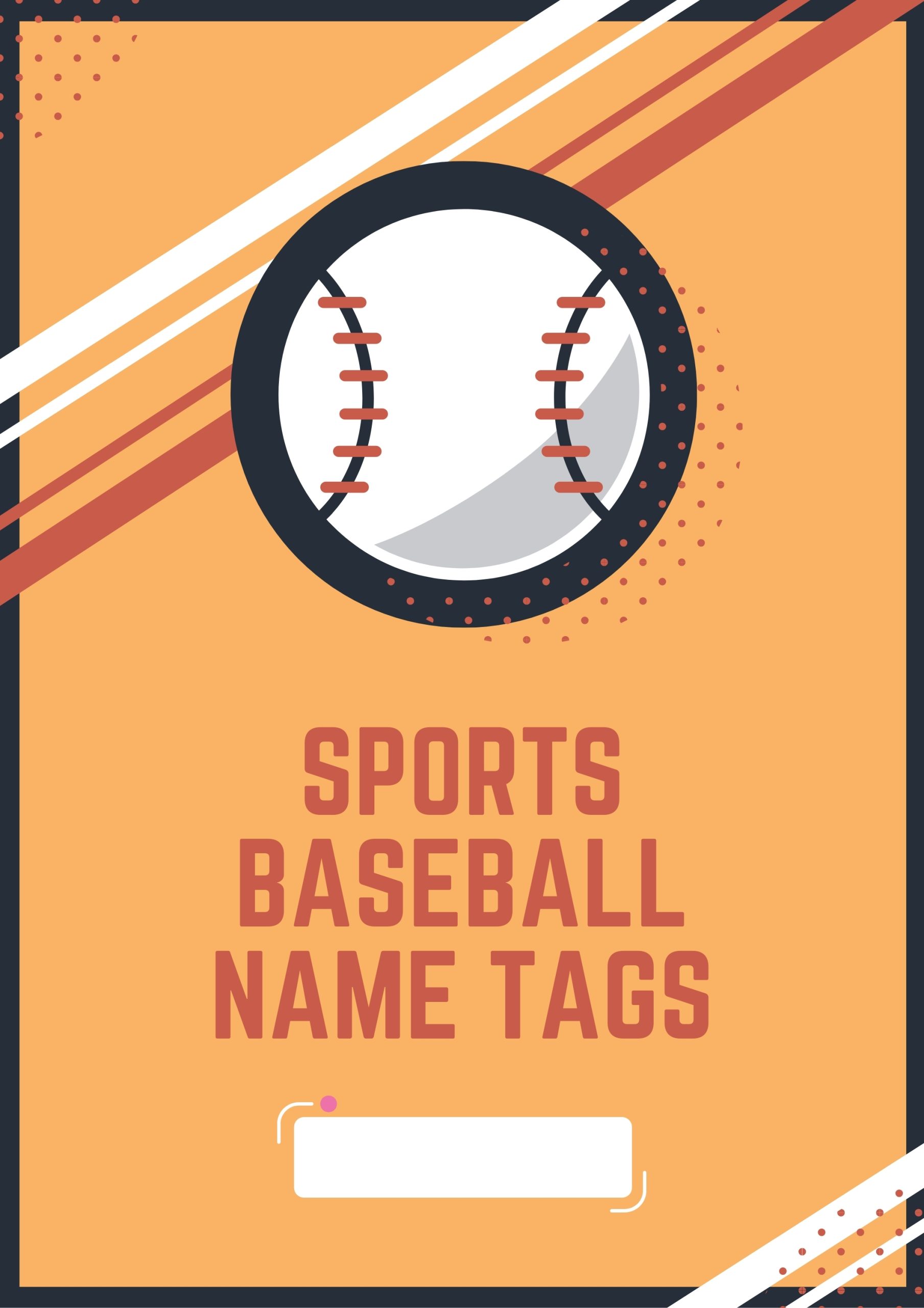 Sports Baseball Name Tags