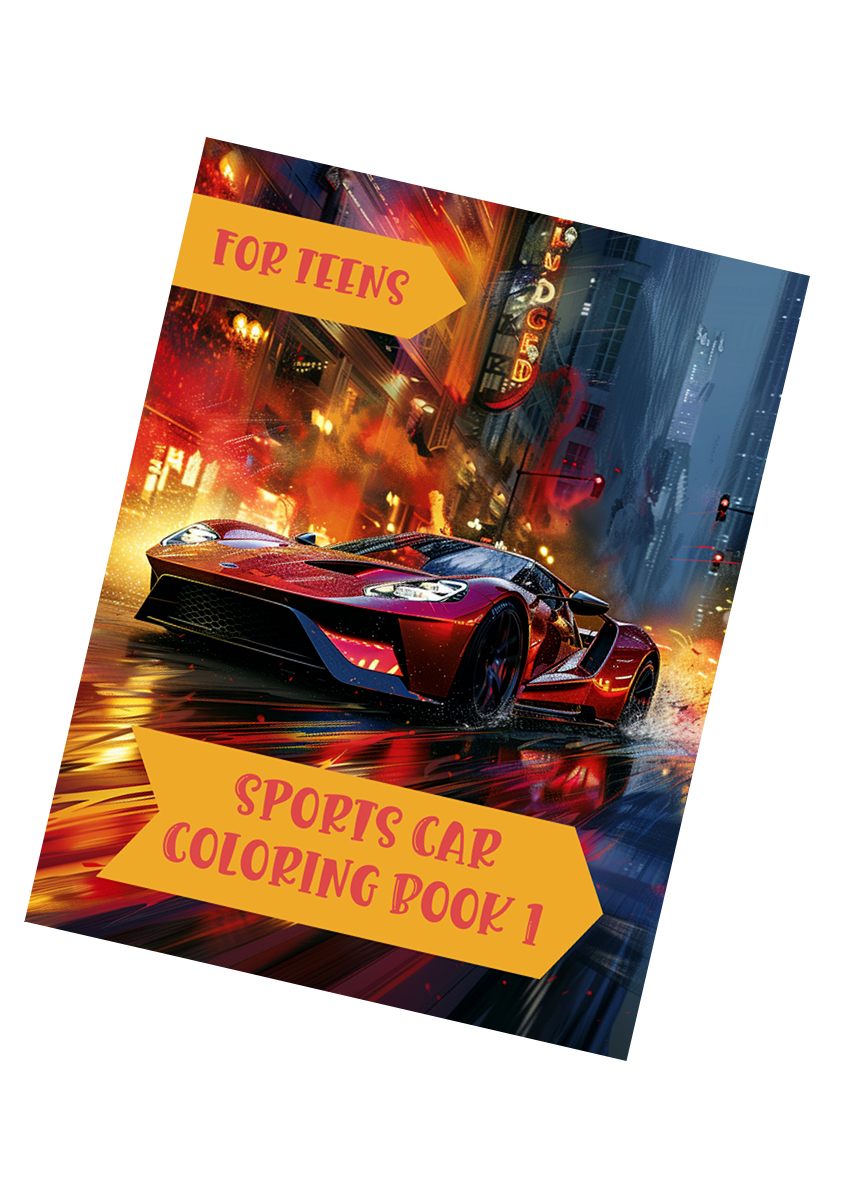 Sports Car Coloring Book 1 – for Teens