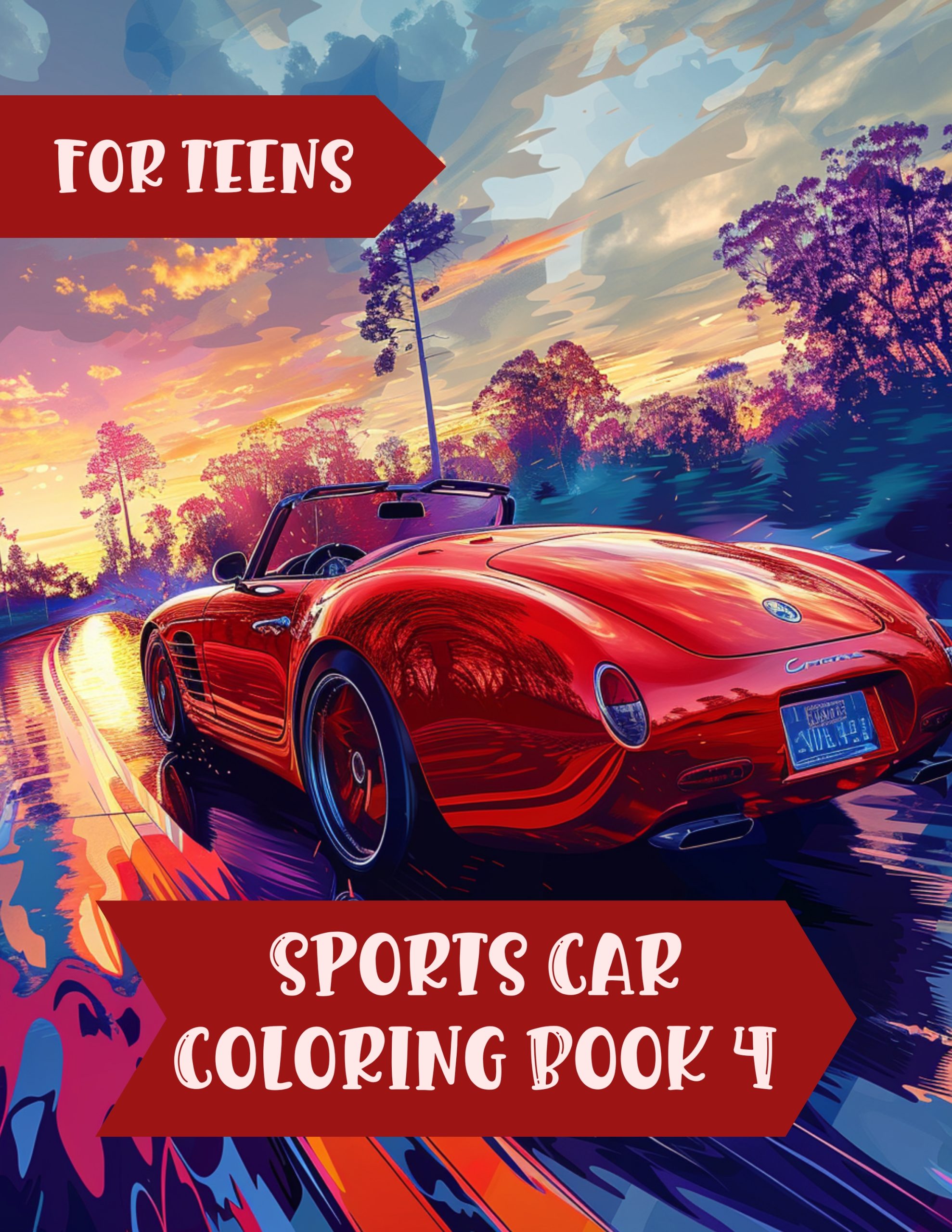 Sports Car Coloring Book 4 – for Teens