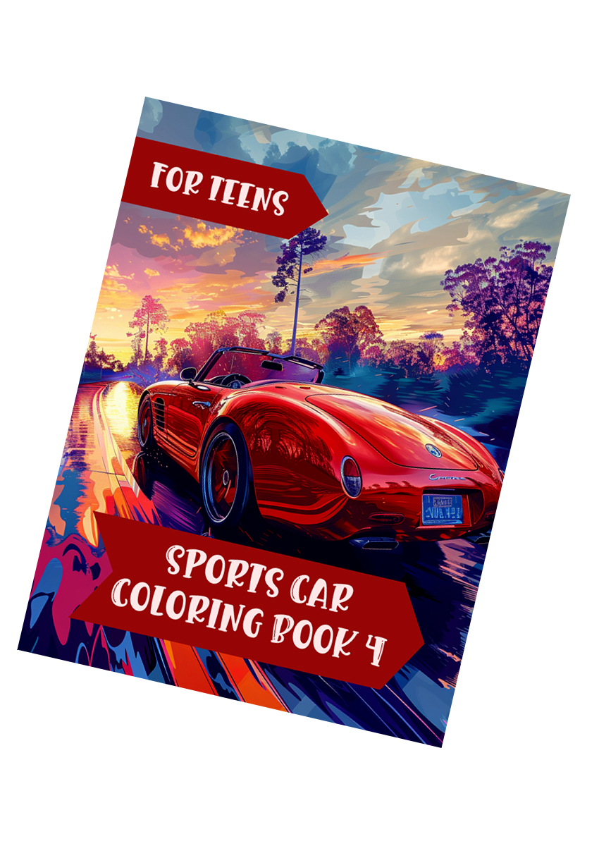 Sports Car Coloring Book 4 – for Teens