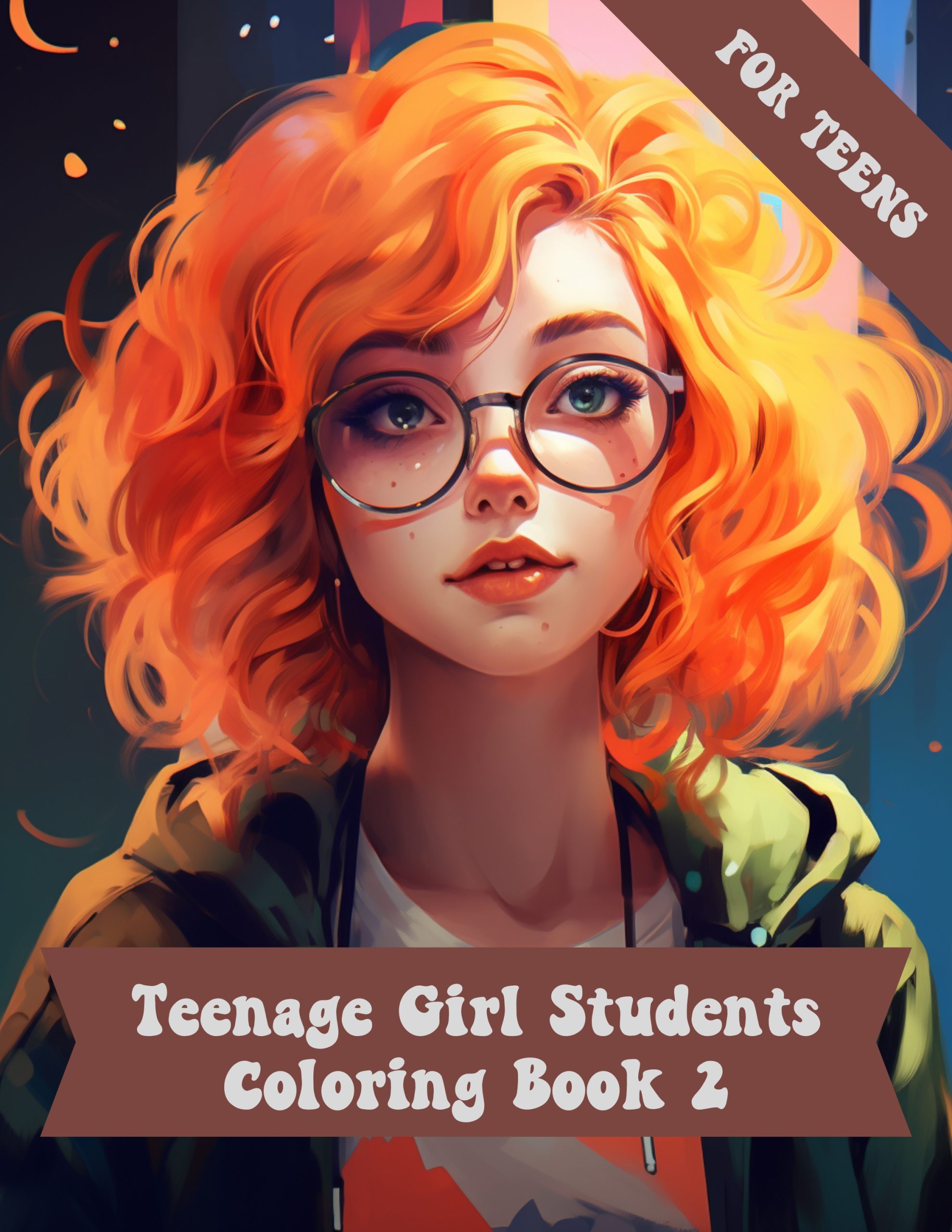 Teenage Girl Students Coloring Book 2 – for Teens
