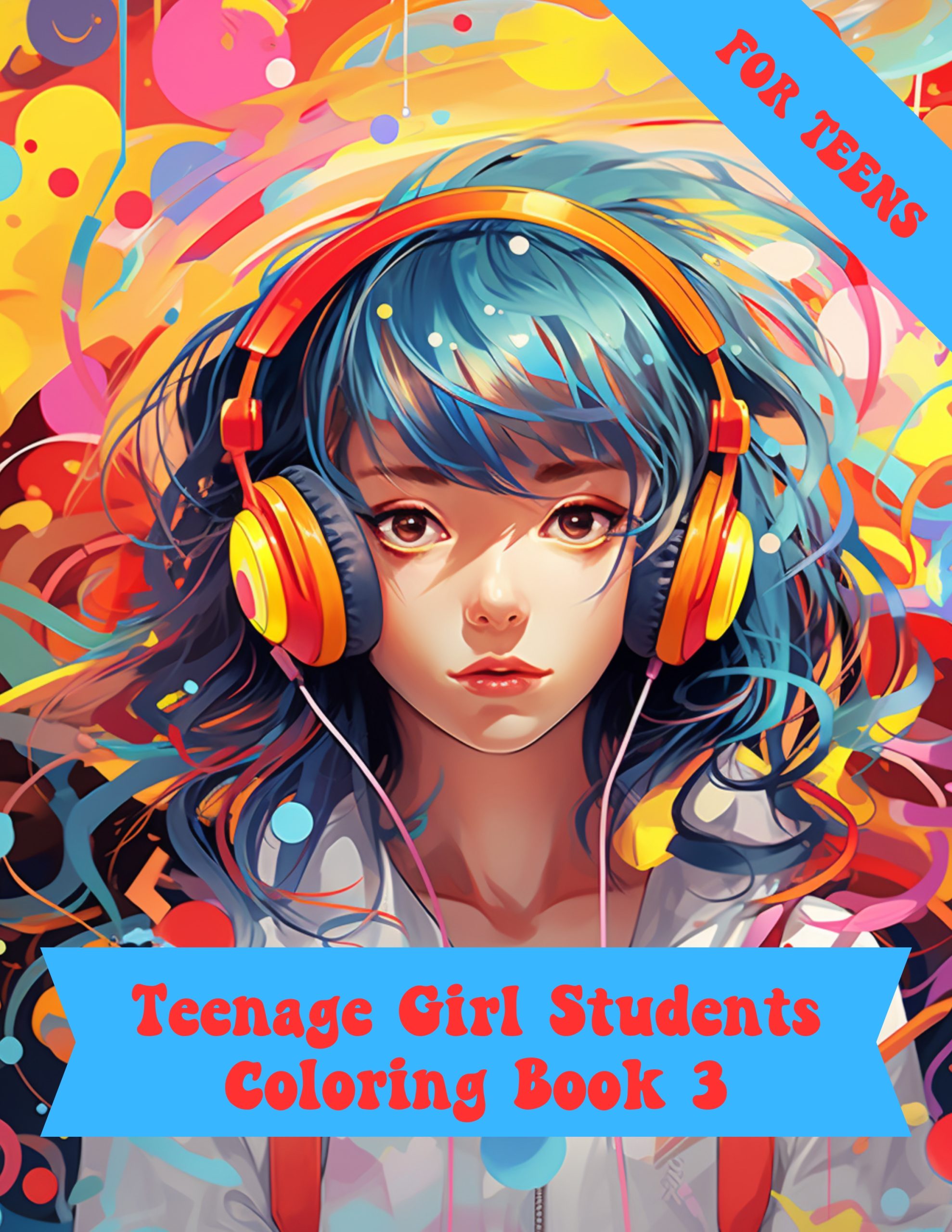 Teenage Girl Students Coloring Book 3 – for Teens