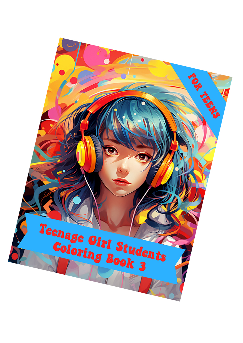 Teenage Girl Students Coloring Book 3 – for Teens