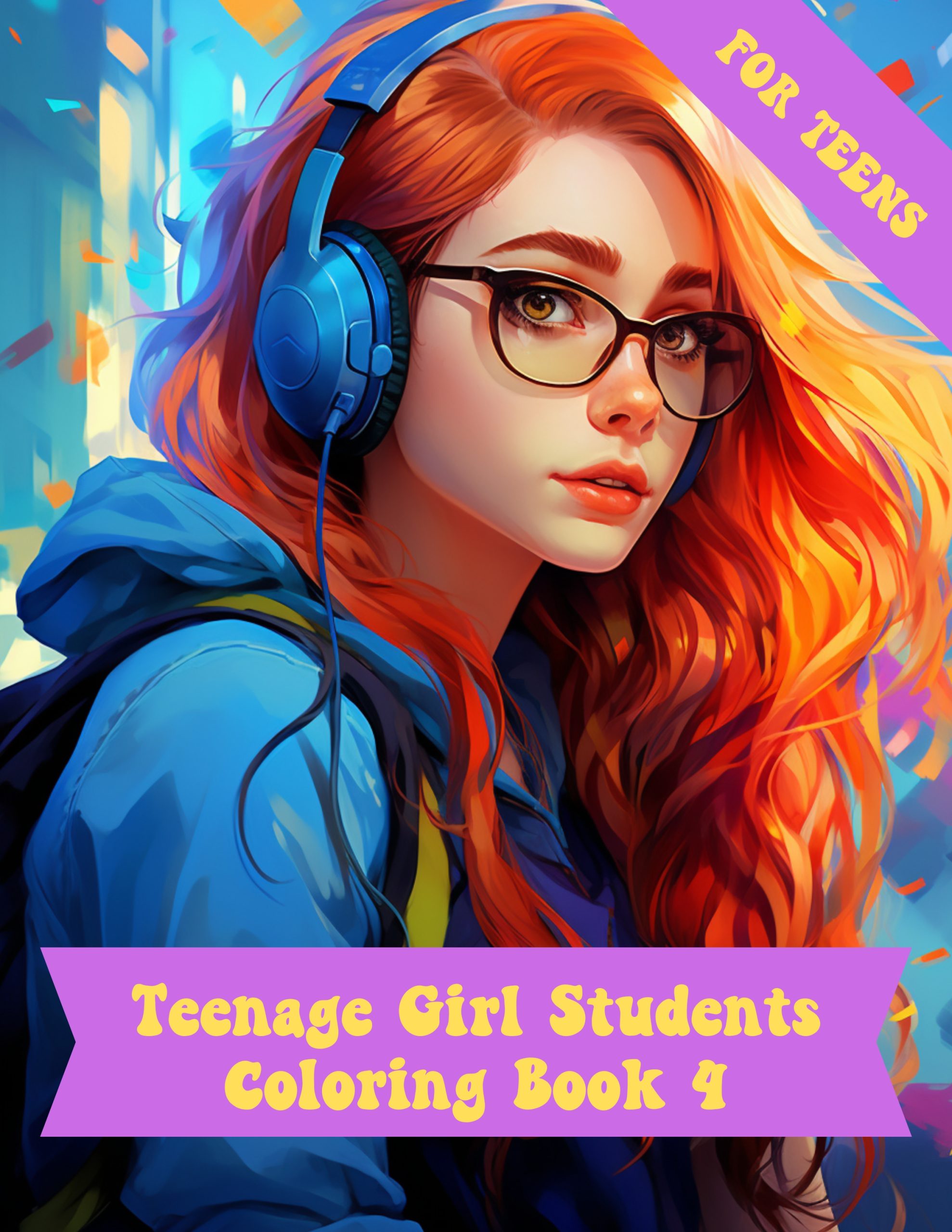 Teenage Girl Students Coloring Book 4 – for Teens