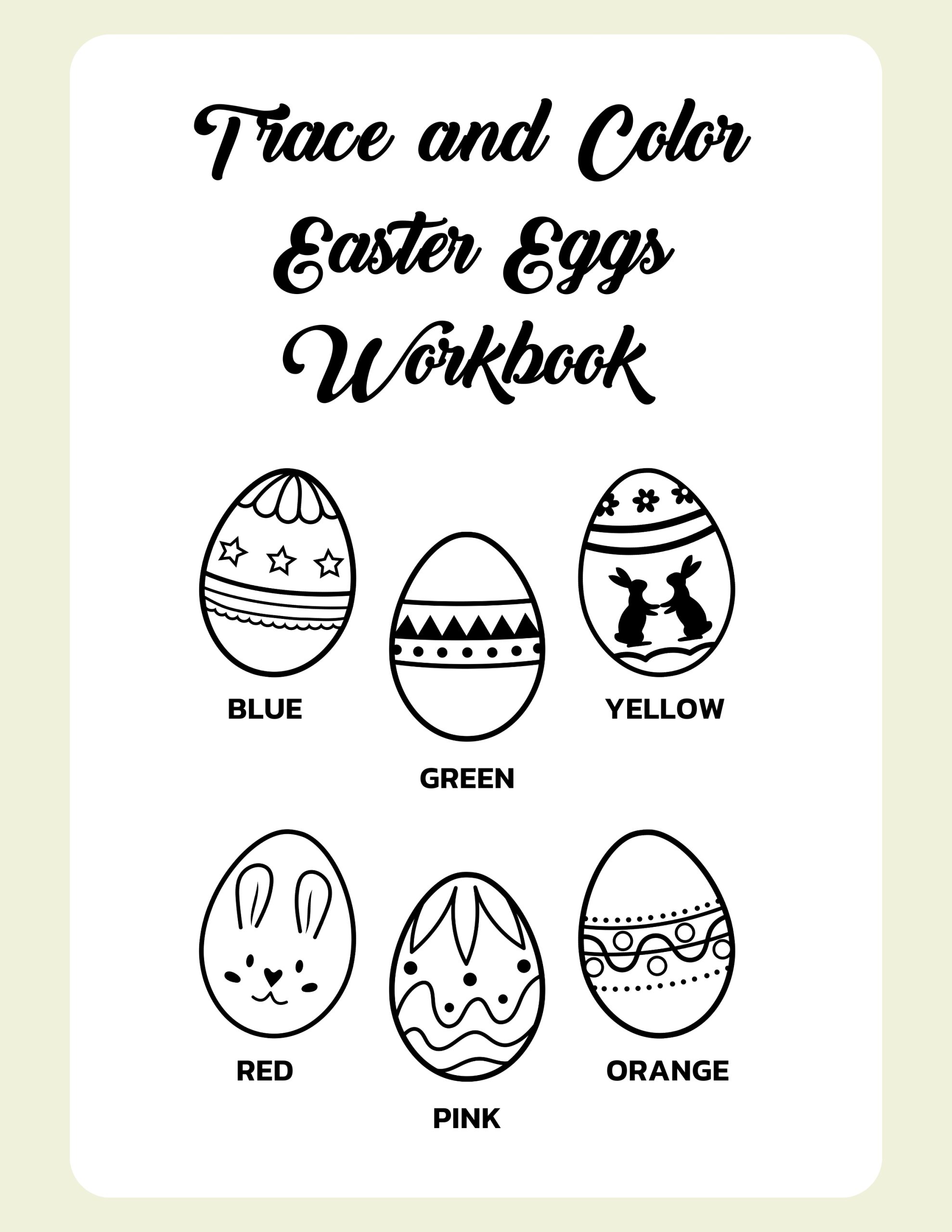 Trace and Color Easter Eggs Workbook
