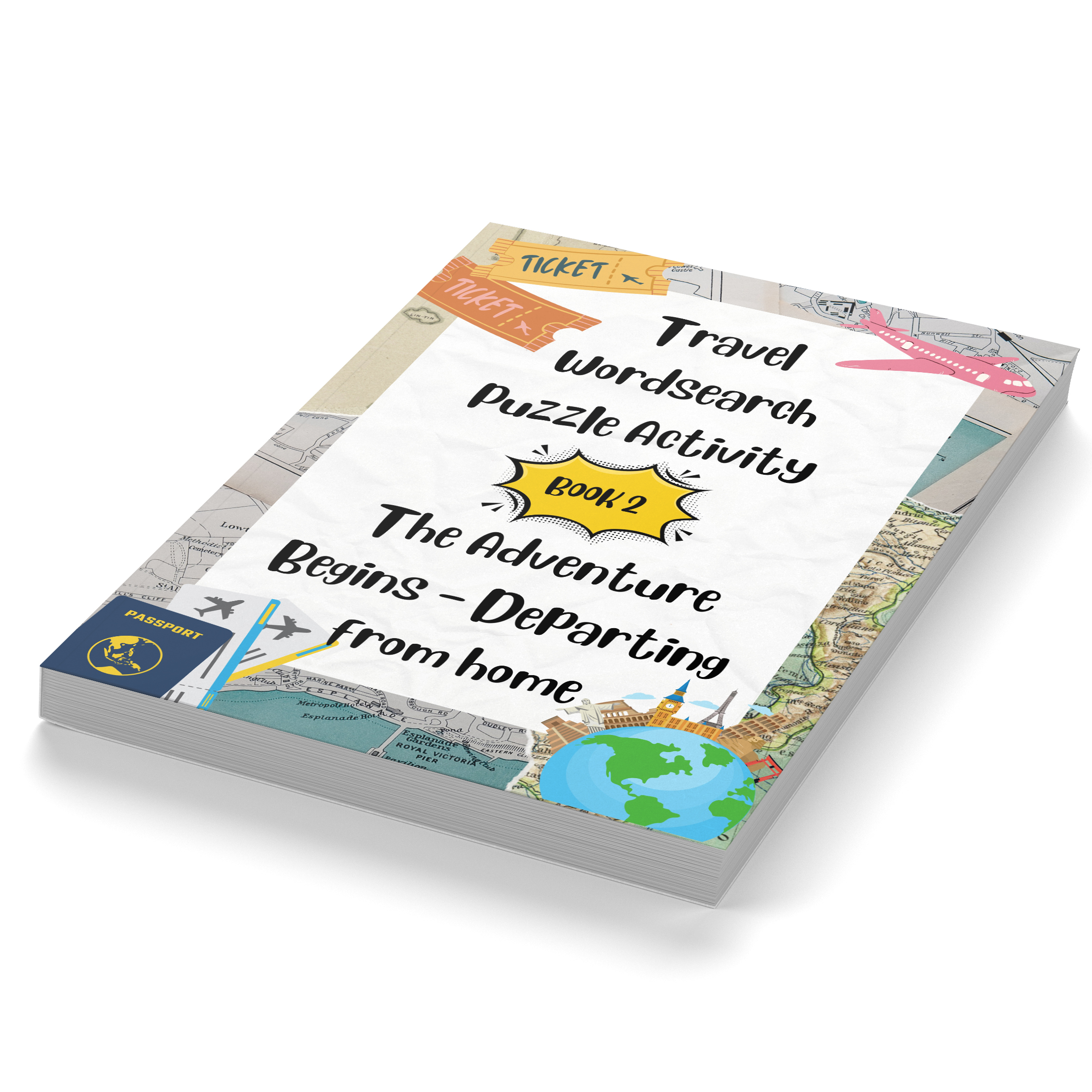 Travel Wordsearch Puzzle Activity Book 2. The Adventure Begins – Departing from home