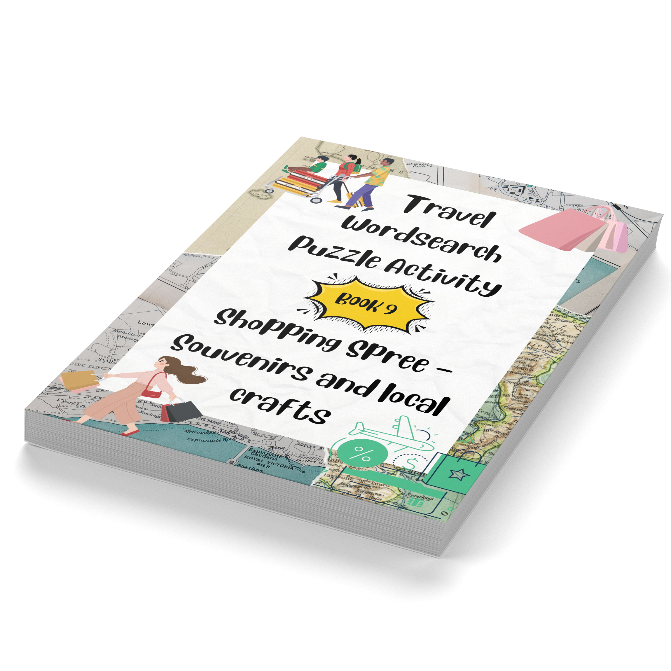 Travel Wordsearch Puzzle Activity Book 9. Shopping Spree – Souvenirs and local crafts