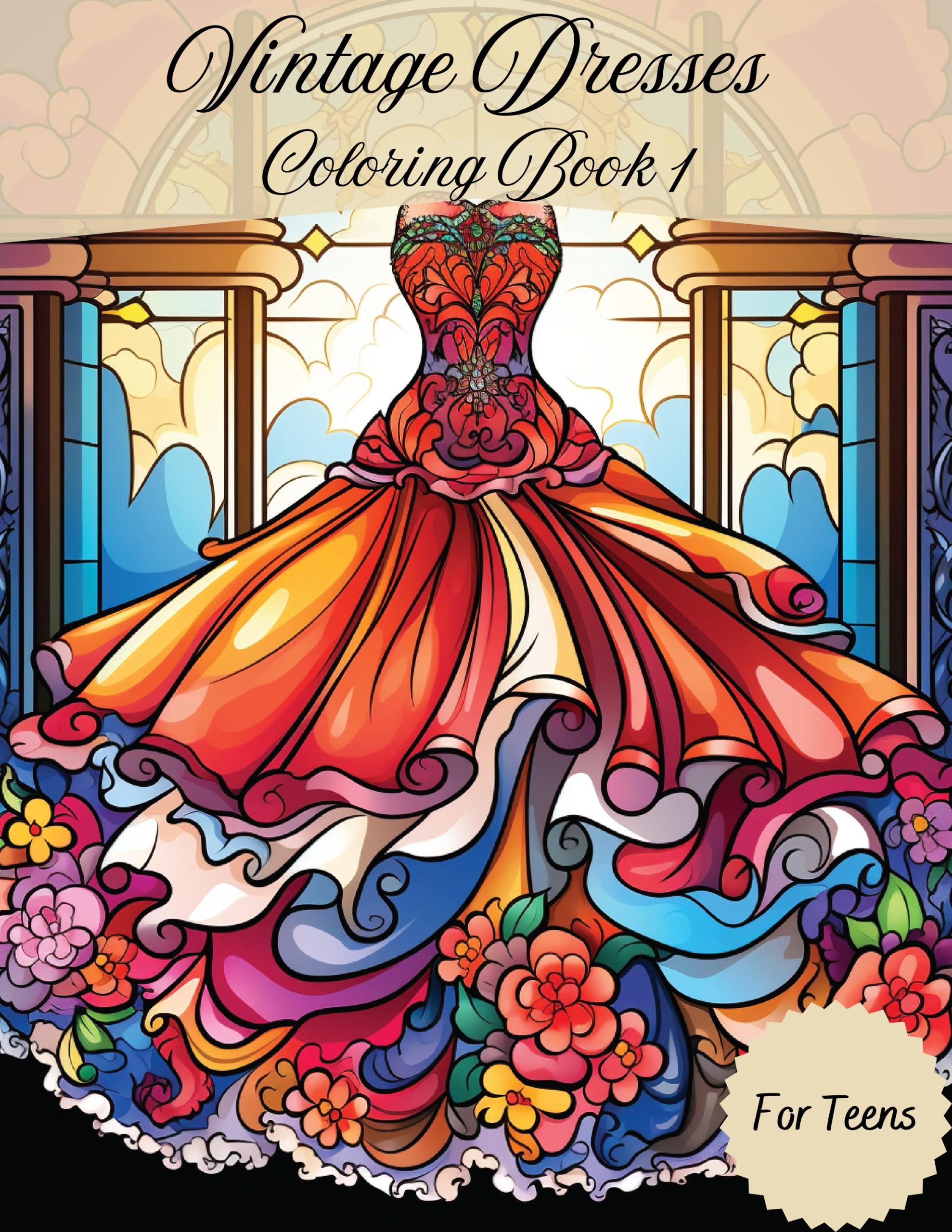 Vintage Dresses Coloring Book 1 – for Teens
