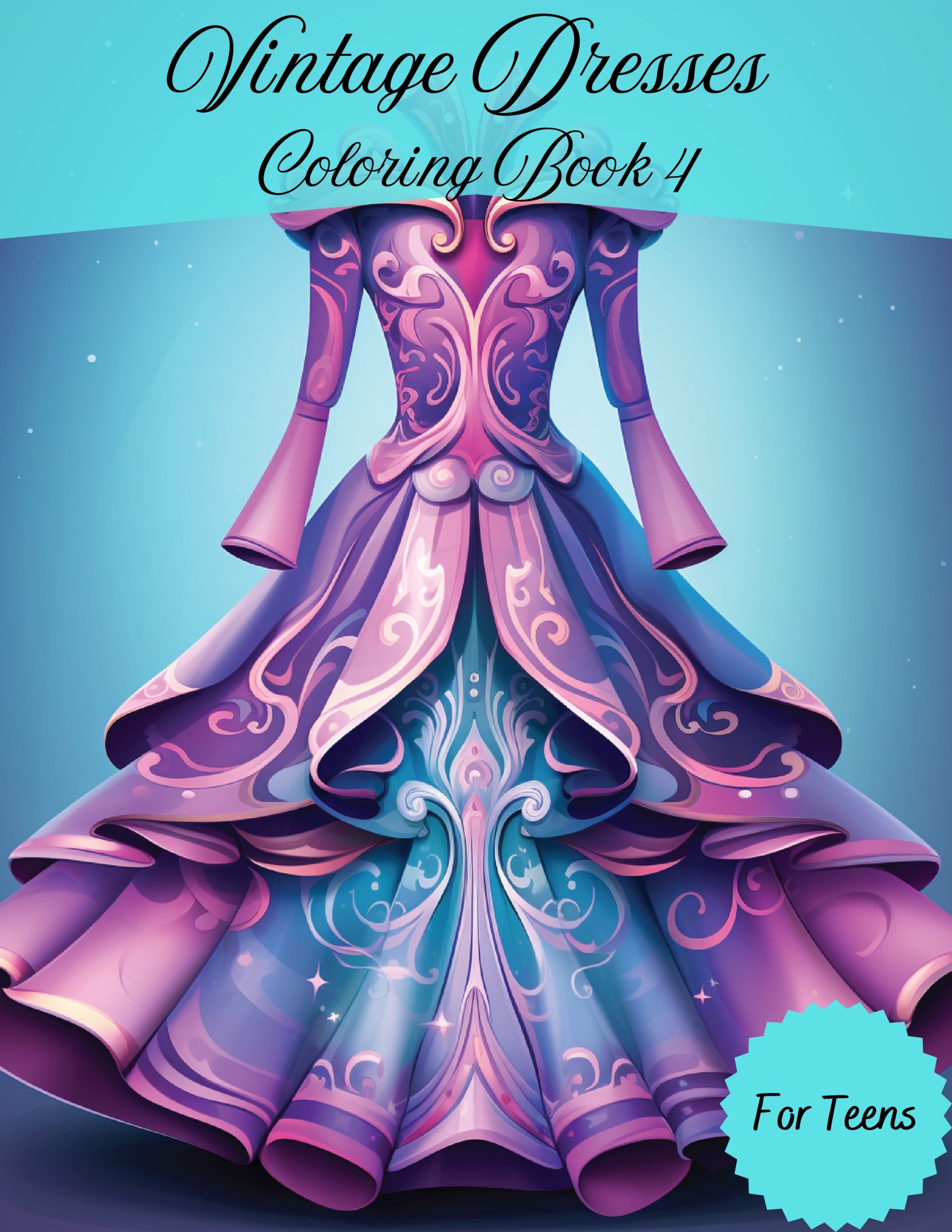 Vintage Dresses Coloring Book 4 – for Teens