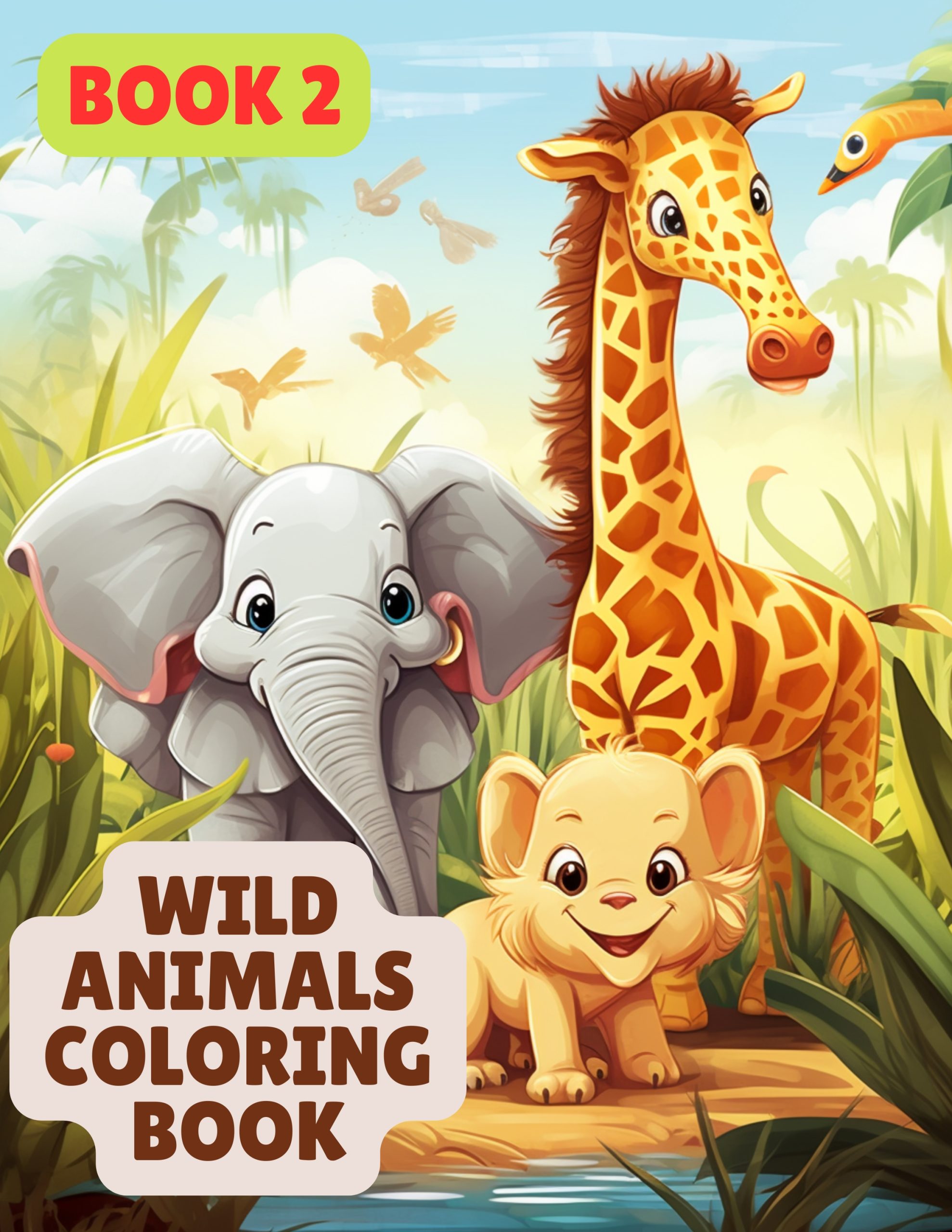 Wild Animals Coloring Book 2