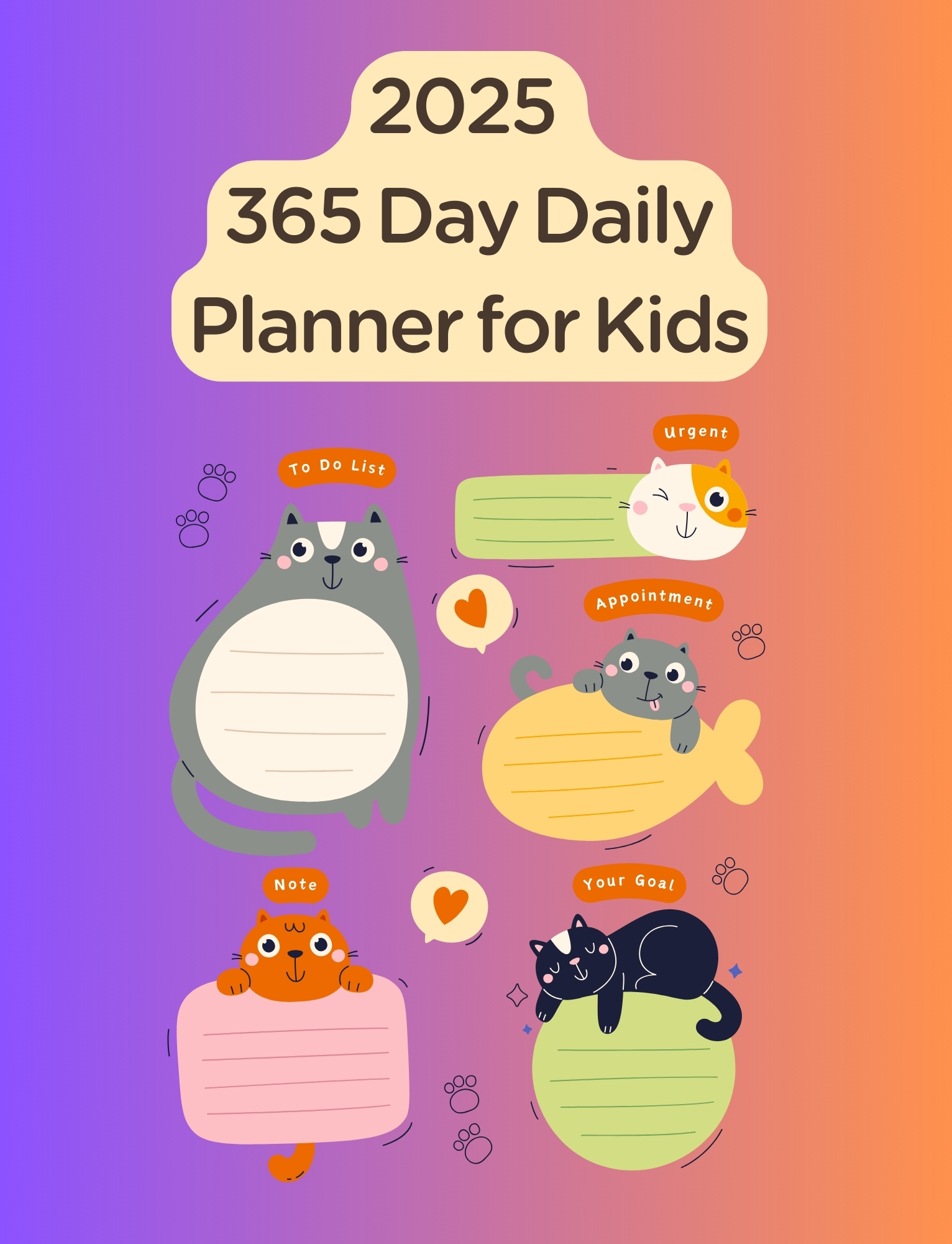 2025 365 Day Daily Planner for Kids