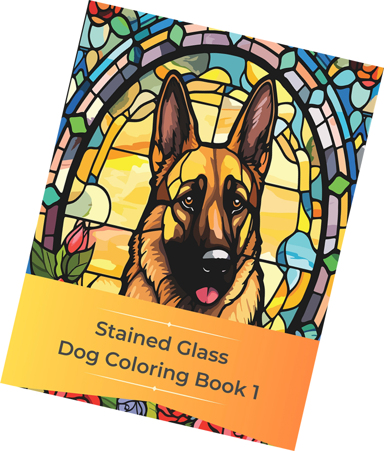 Stained Glass Dog Coloring Book